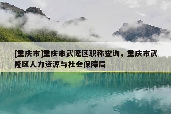 [重慶市]重慶市武隆區(qū)職稱查詢，重慶市武隆區(qū)人力資源與社會(huì)保障局