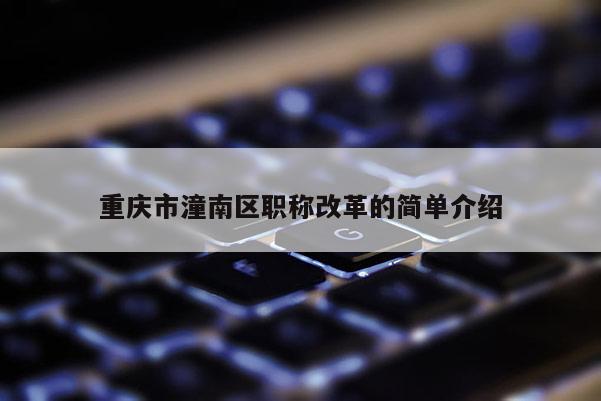 重慶市潼南區(qū)職稱改革的簡單介紹