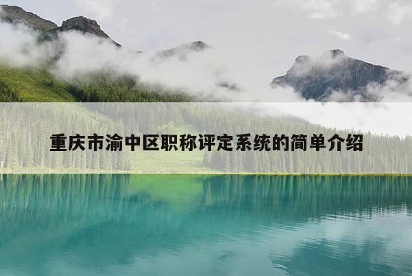 重慶市渝中區(qū)職稱(chēng)評(píng)定系統(tǒng)的簡(jiǎn)單介紹
