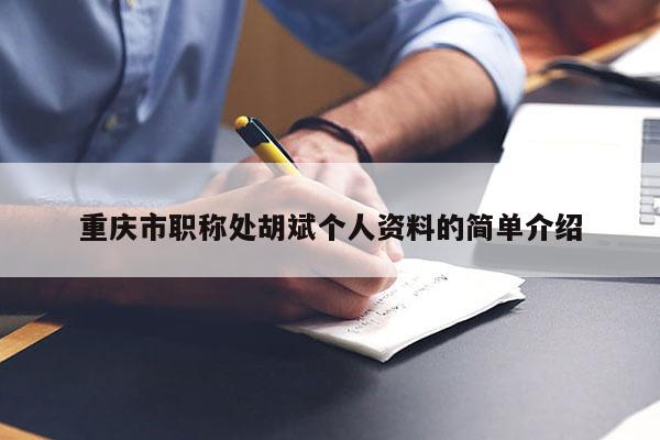 重慶市職稱處胡斌個人資料的簡單介紹